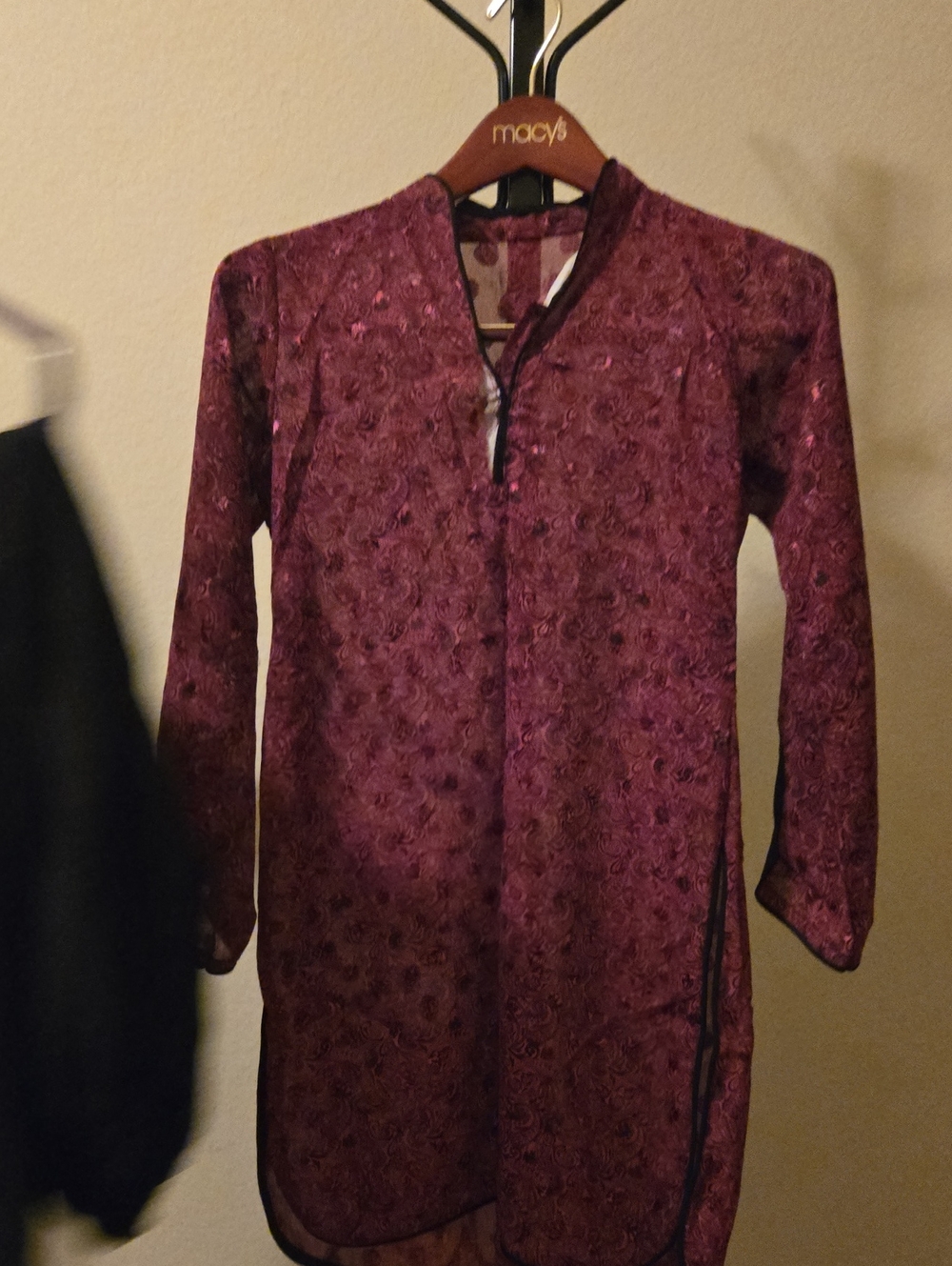 Paisley Embroidered Tunic in Deep Berry